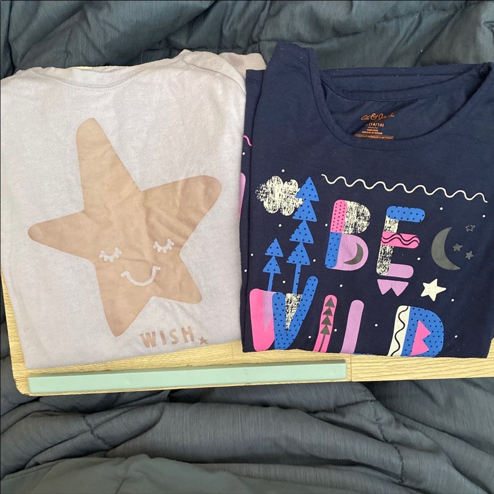 2 long sleeved Cat & Jack shirts